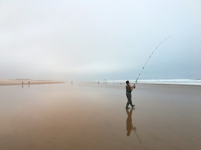 an surf fishing cloudy skies